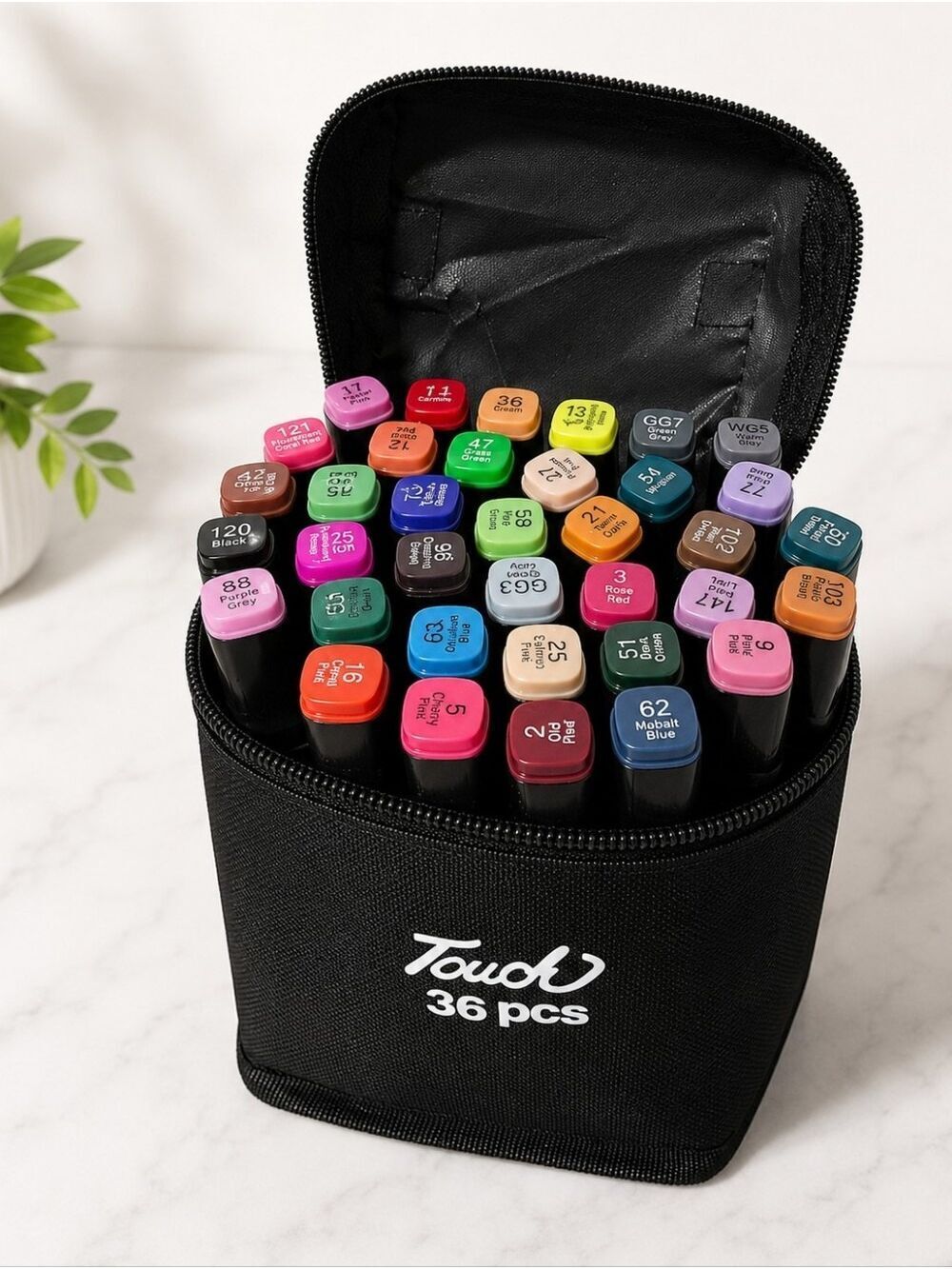 Touch 36-Piece Dual Tip Art Marker Set With Carrying Case New
